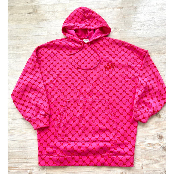 Yitty Major Label Oversized Hoodie | Make Me Scream Pink Monogram‎ Small - Picture 1 of 7